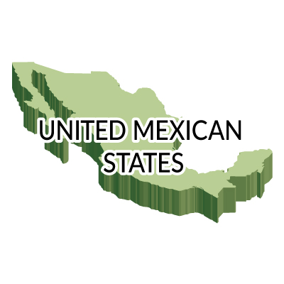 メキシコ合衆国無料フリーイラスト｜英語・立体(緑)